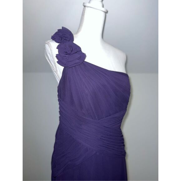 David's Bridal Dresses & Skirts - Women’s Wedding Guest Party Gown Bridesmaid One shoulder Dark Purple 10